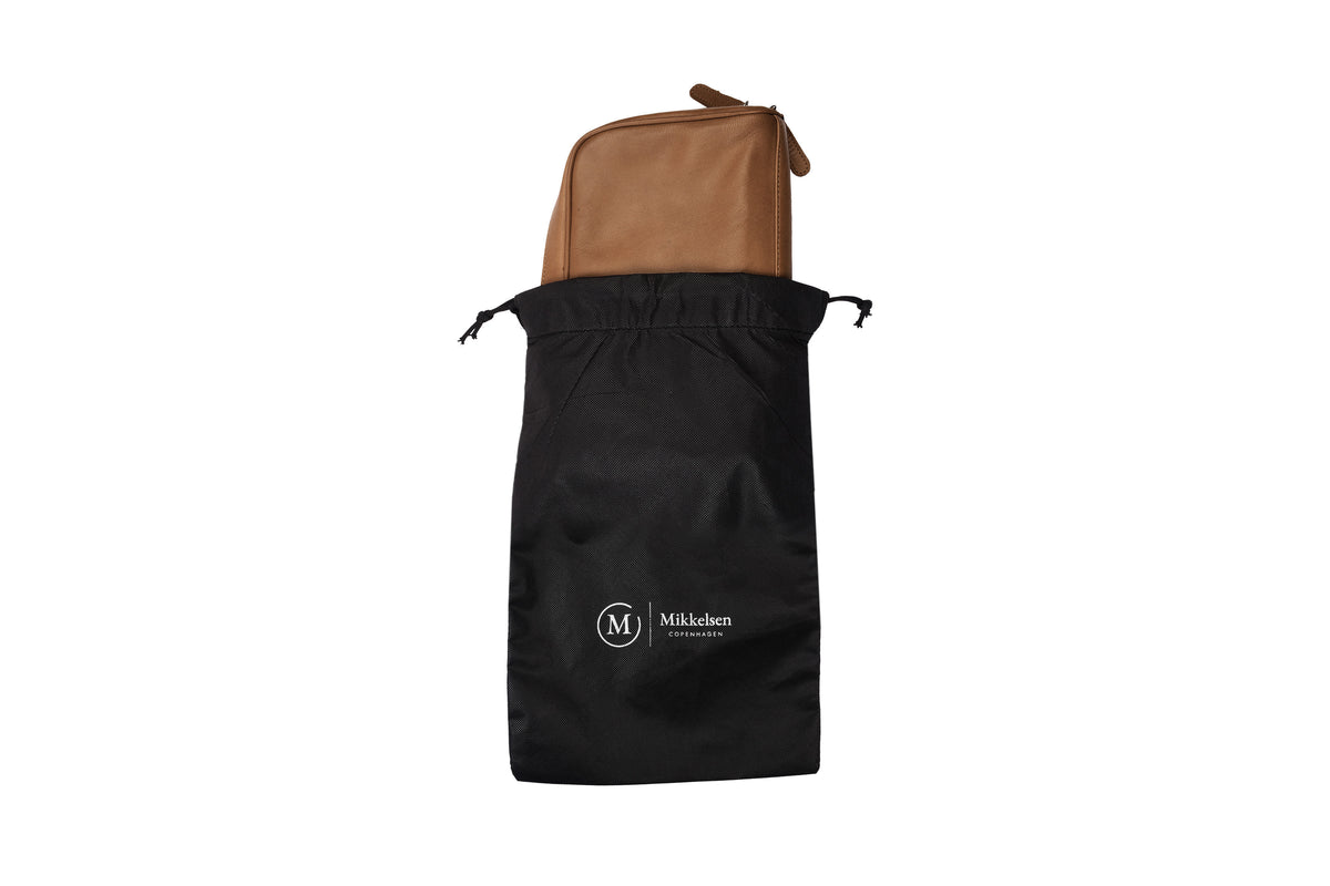 Mikkelsen Copenhagen cognac toiletry bag with dust bag included